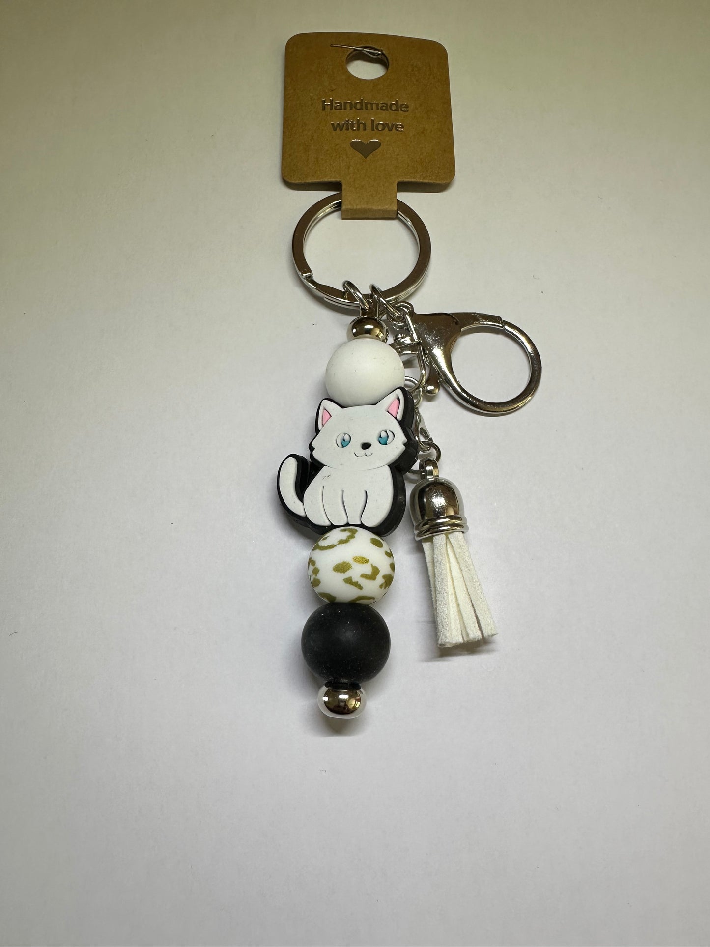 White cat keyring