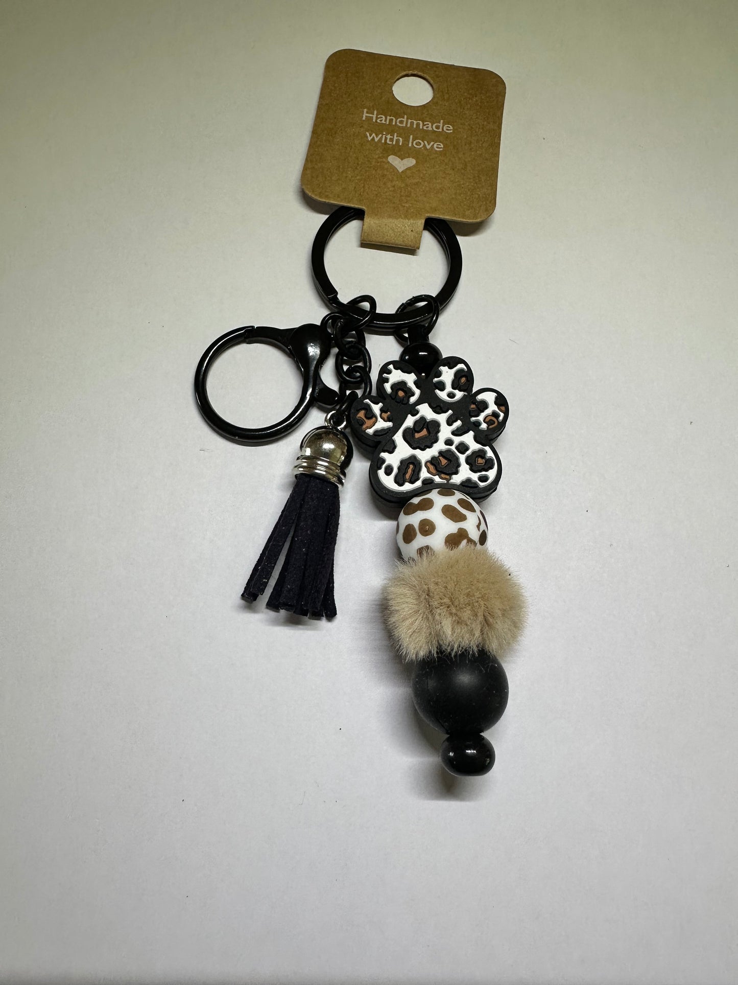 Paw print keyring