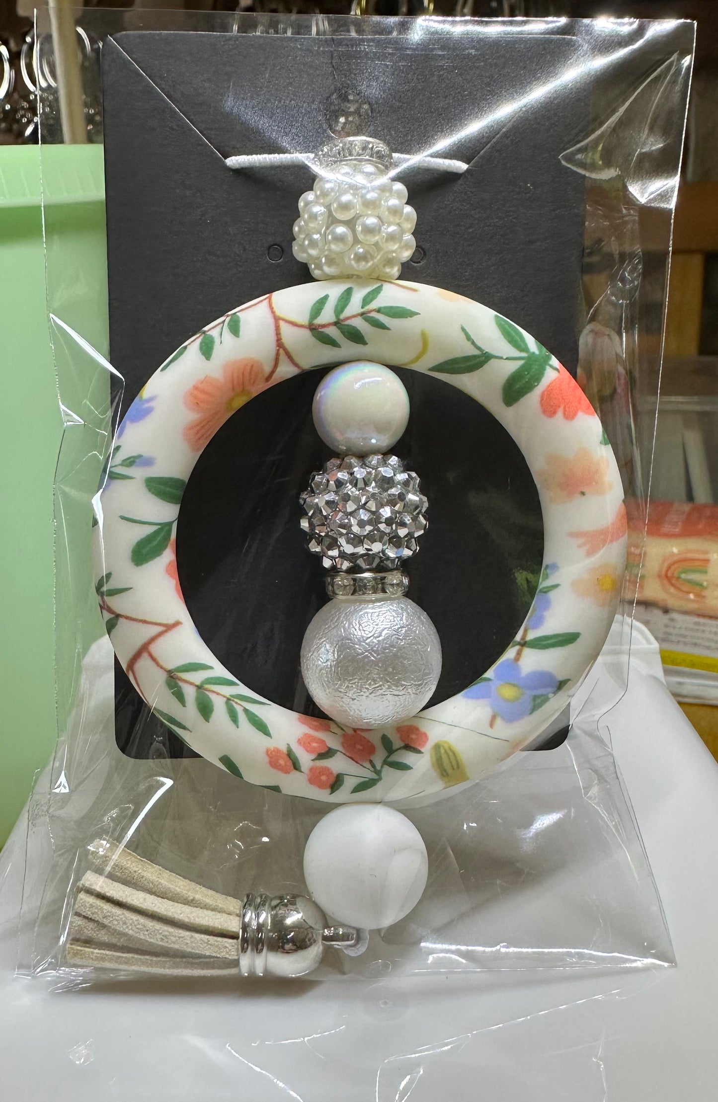 Car charm - Silver sparkle