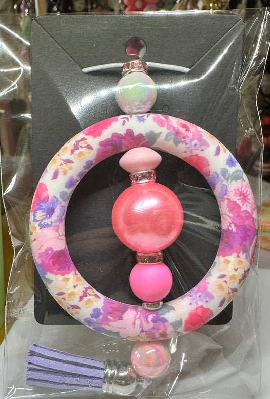 Car charm - Floral pink/lilac