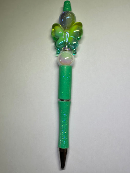 Green butterfly pen