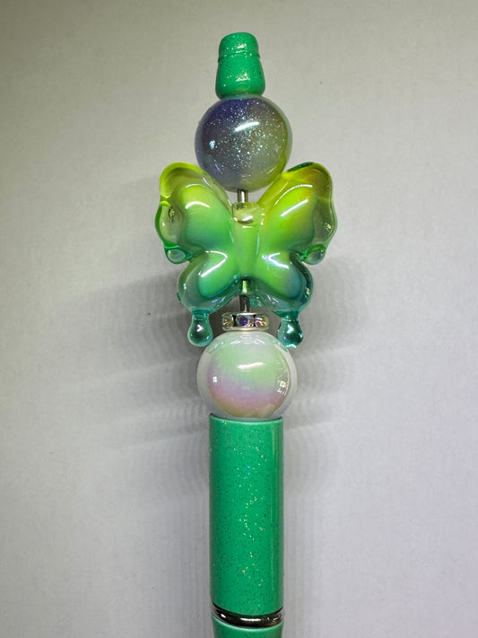 Green butterfly pen