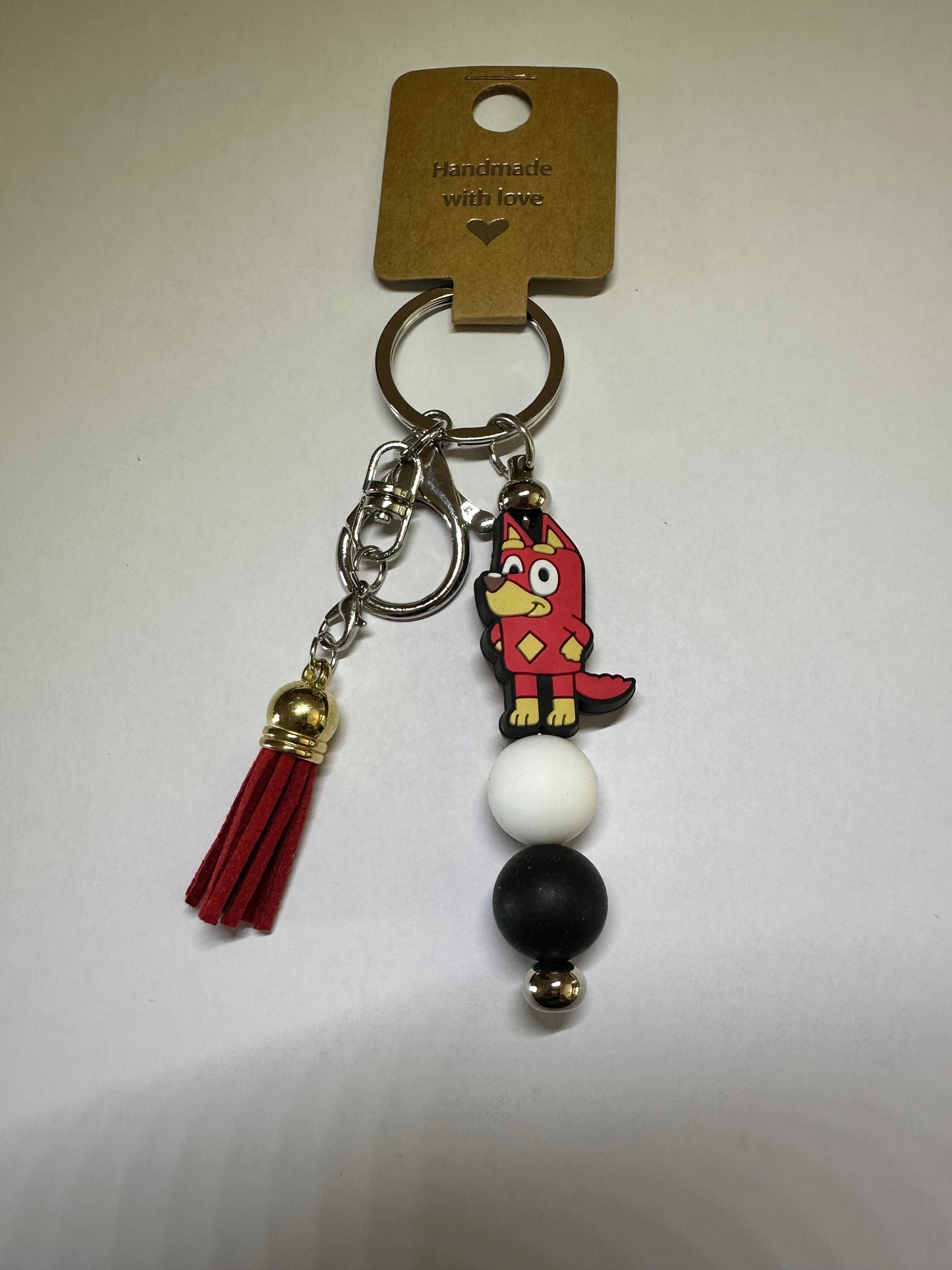 Bluey inspired "red dog" keyring