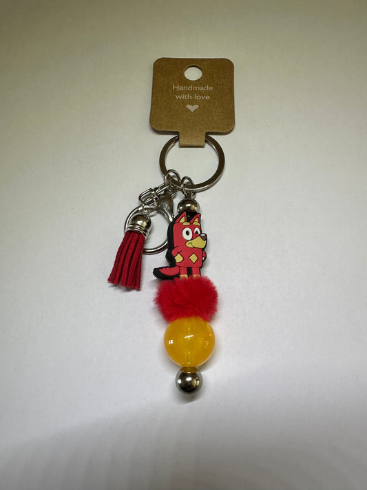 Bluey inspired "red dog" keyring