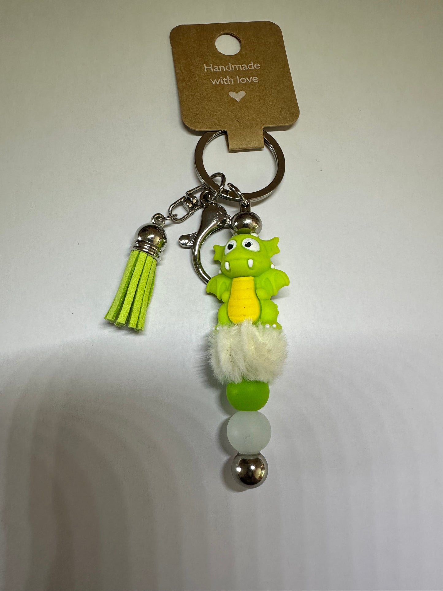 Light green dragon keyring