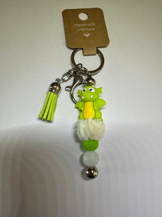 Light green dragon keyring