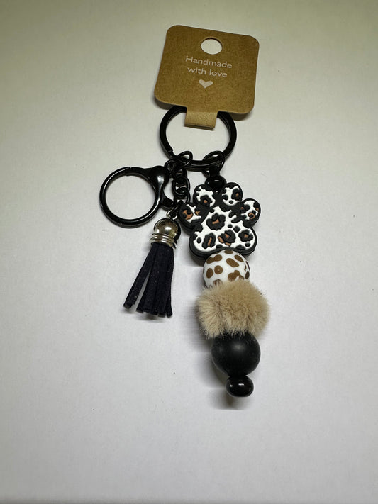 Paw print keyring