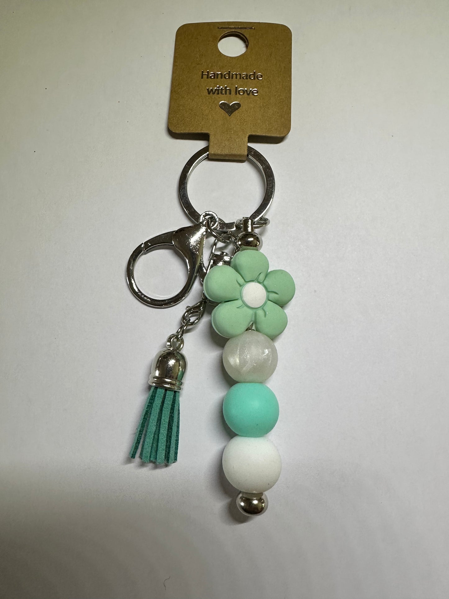 Mint flower keyring