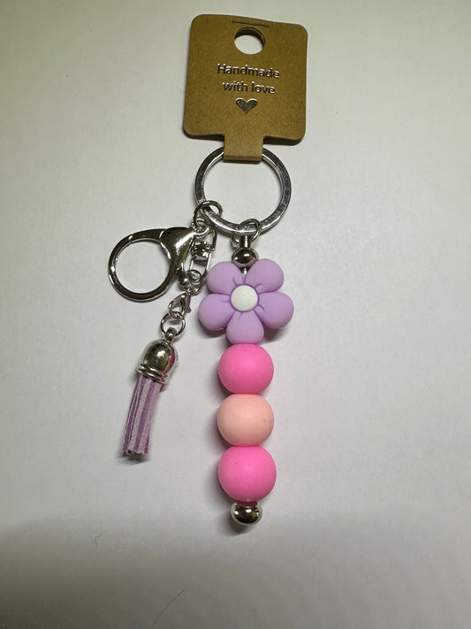 Light purple flower keyring