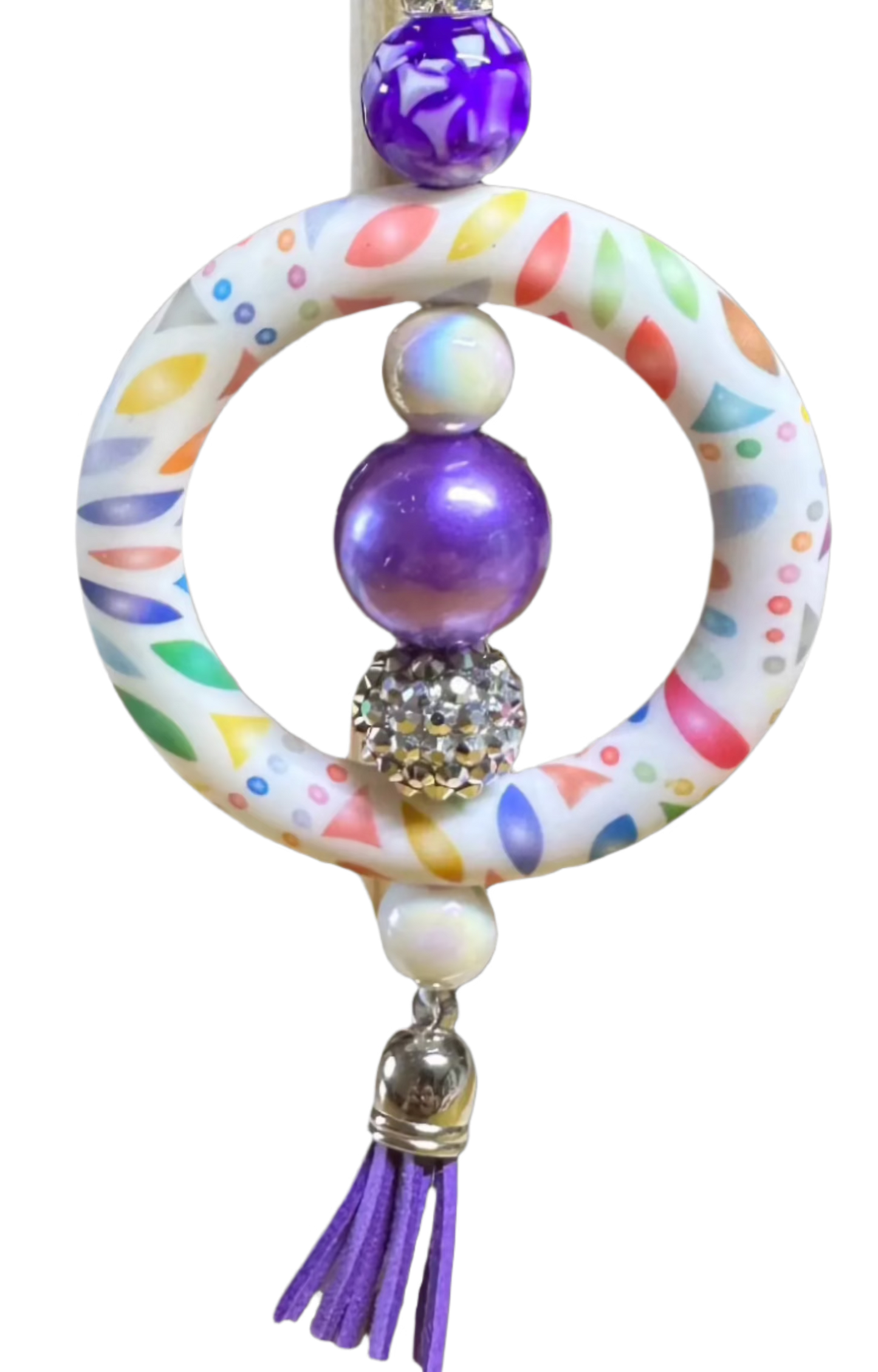 Car charm - silver/purple