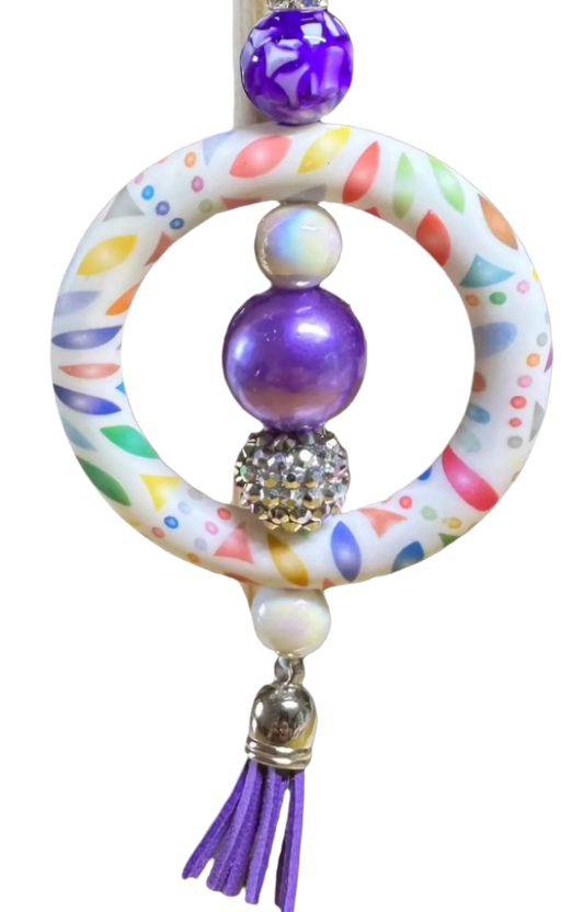 Car charm - silver/purple