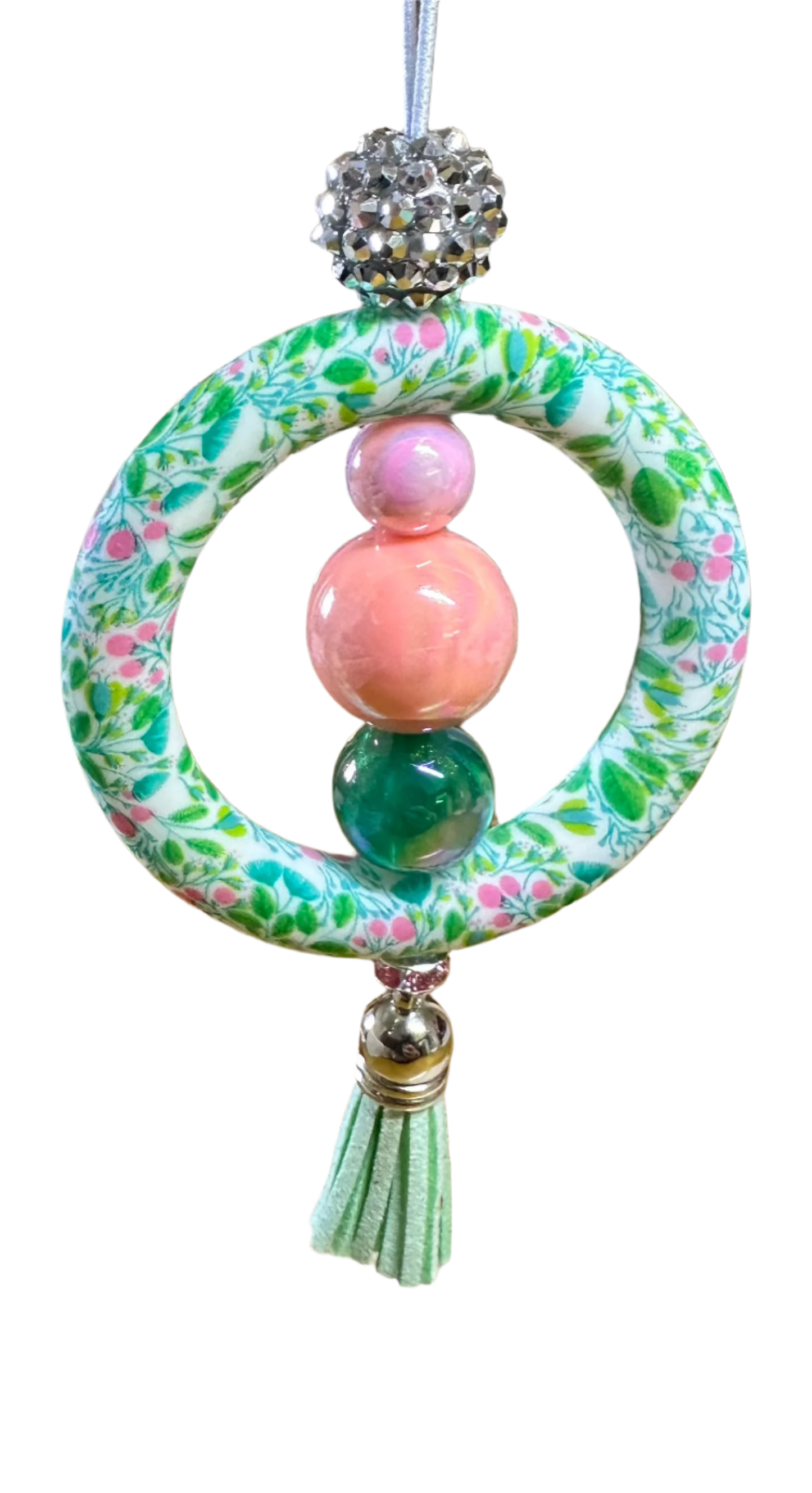 Car charm - Mint and pink