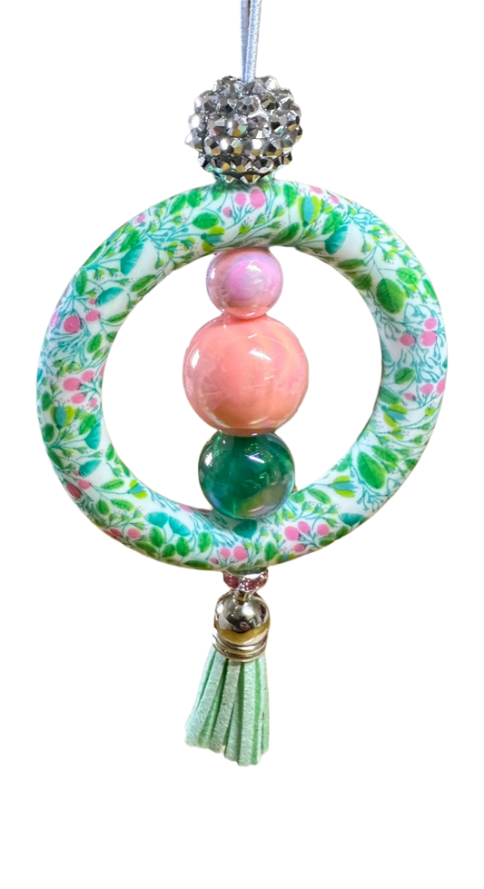 Car charm - Mint and pink