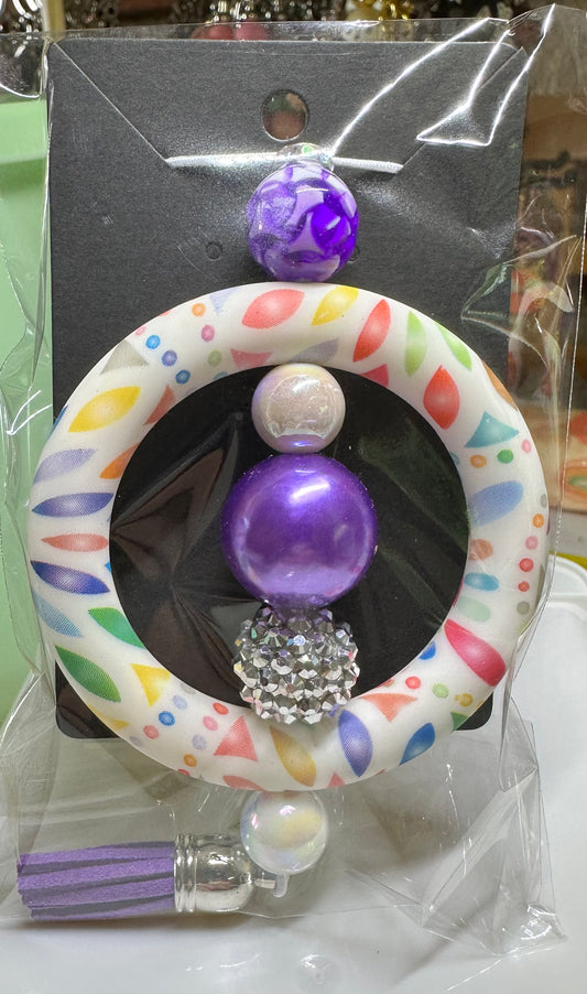 Car charm - silver/purple