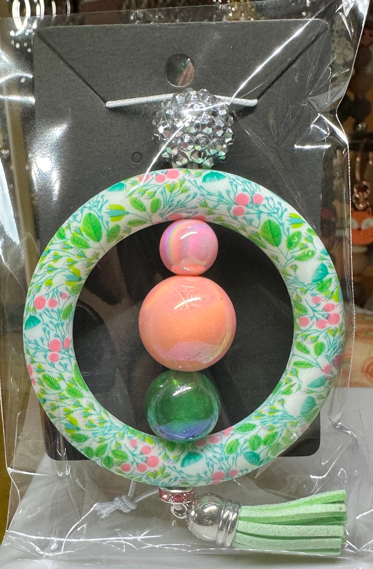 Car charm - Mint and pink